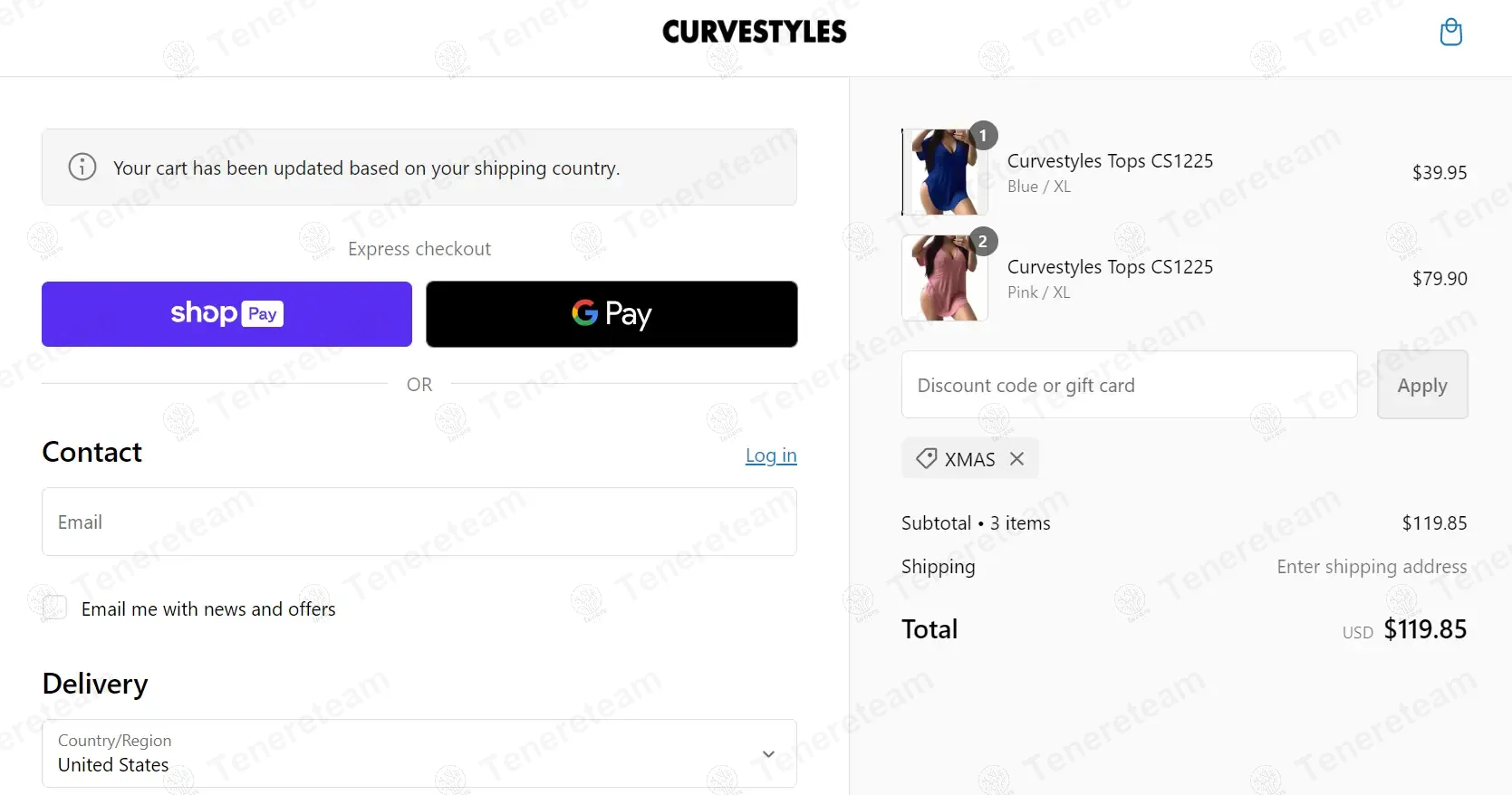 Curves Styles coupon code: 10% off with XMAS. Tested and valid as 1 year ago.