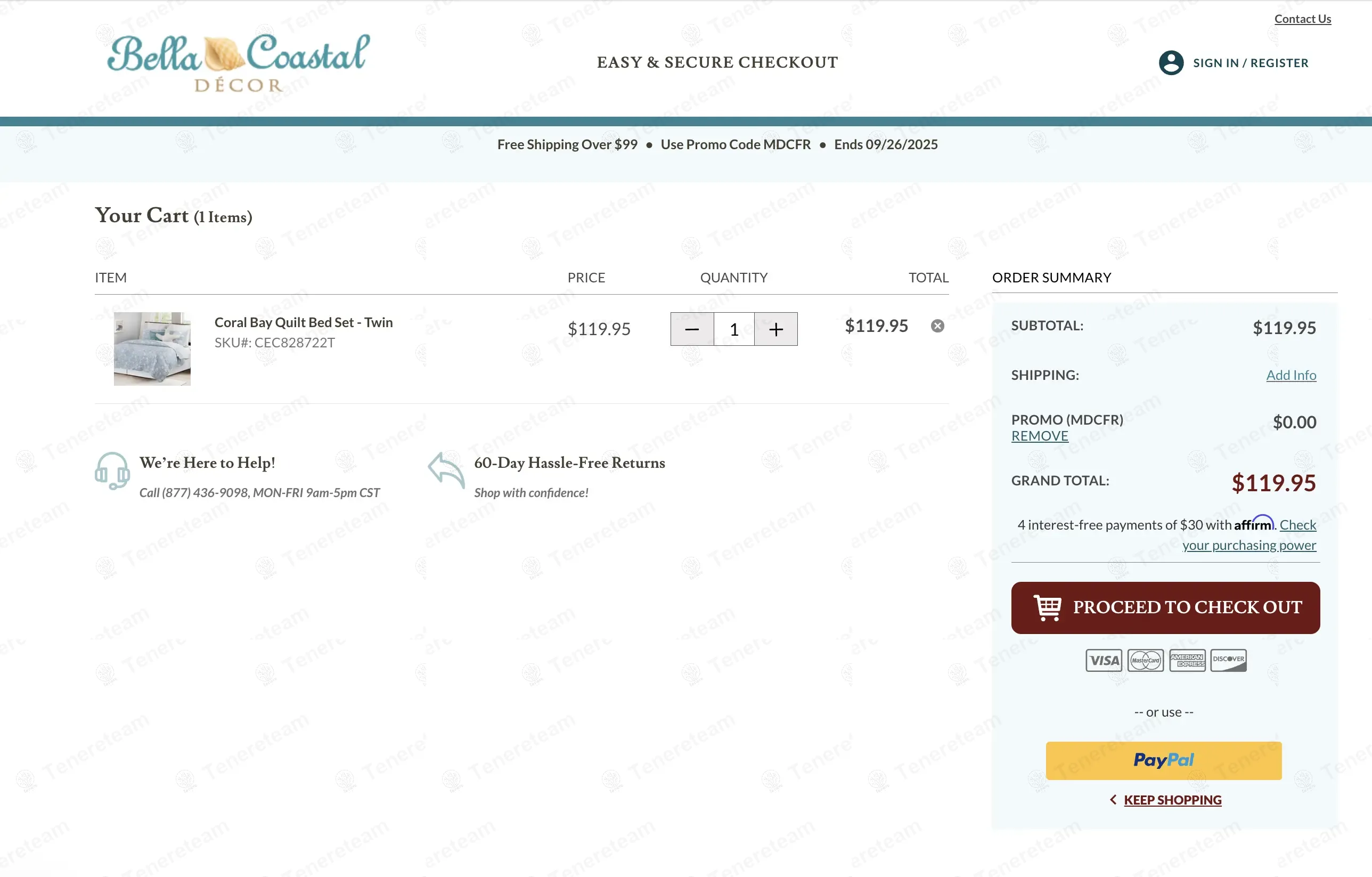 Bella Coastal Decor coupon code: Sale off with MDCFR. Tested and valid as 8 months ago.