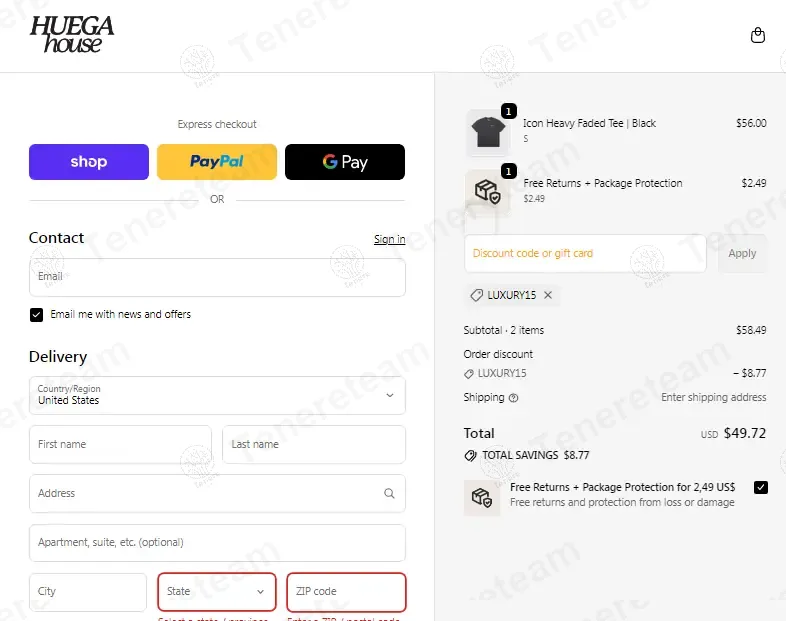 Huega House coupon code: 15% off with LUXURY15. Tested and valid as 8 months ago.