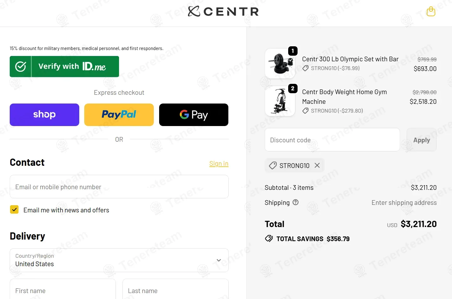 Centr coupon code verified as working at checkout