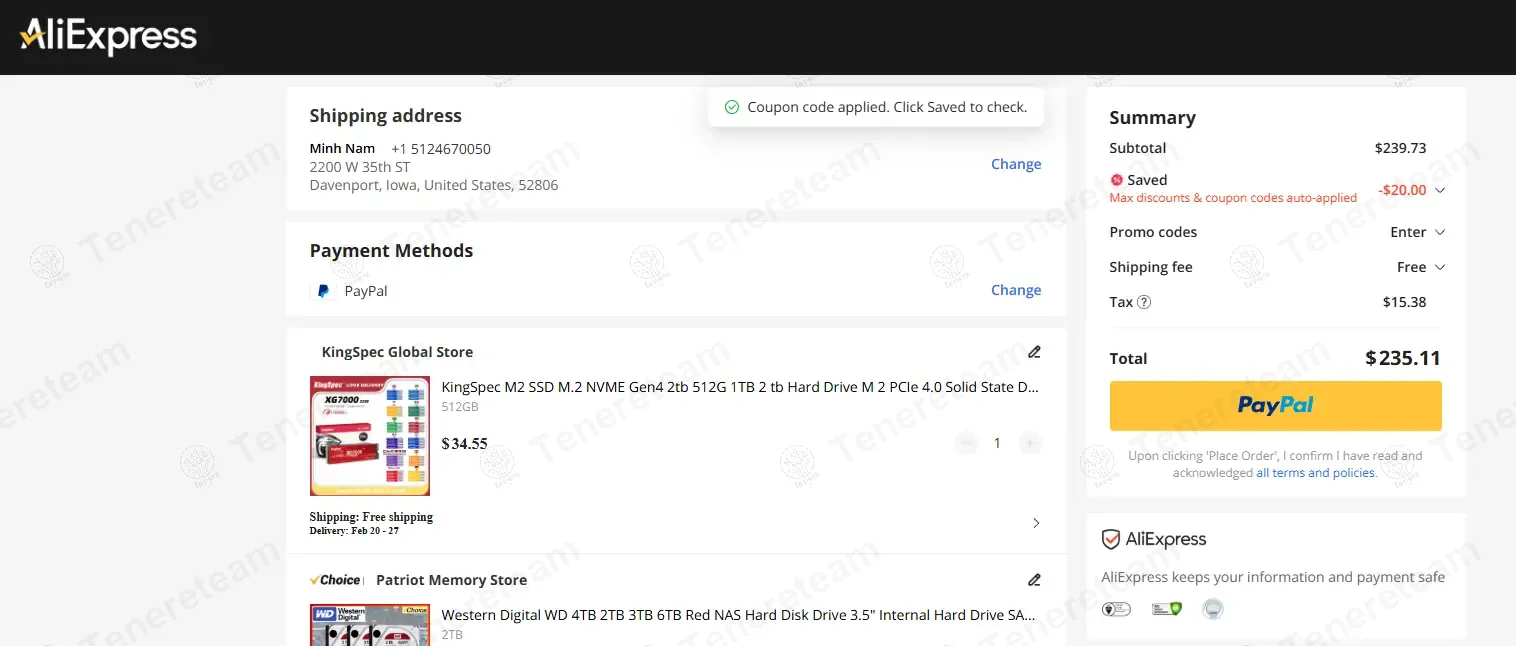 Aliexpress ES coupon code: $20 off with USNY20. Tested and valid as 1 year ago.