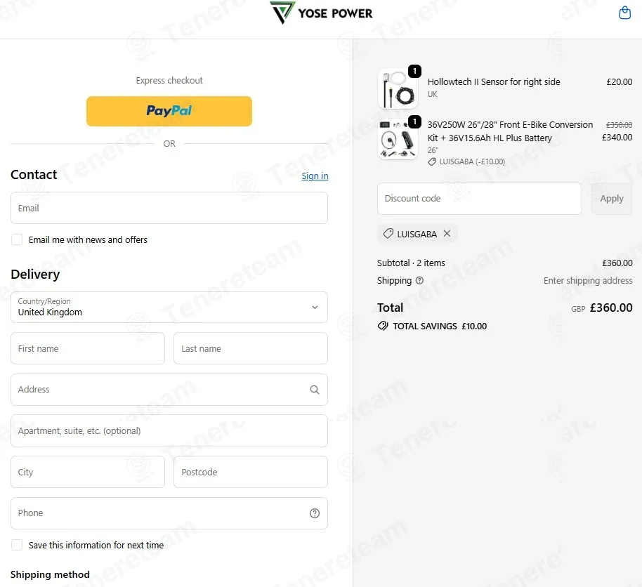 Yose Power UK coupon code: £10 off with LUISGABA. Tested and valid as 1 month ago.