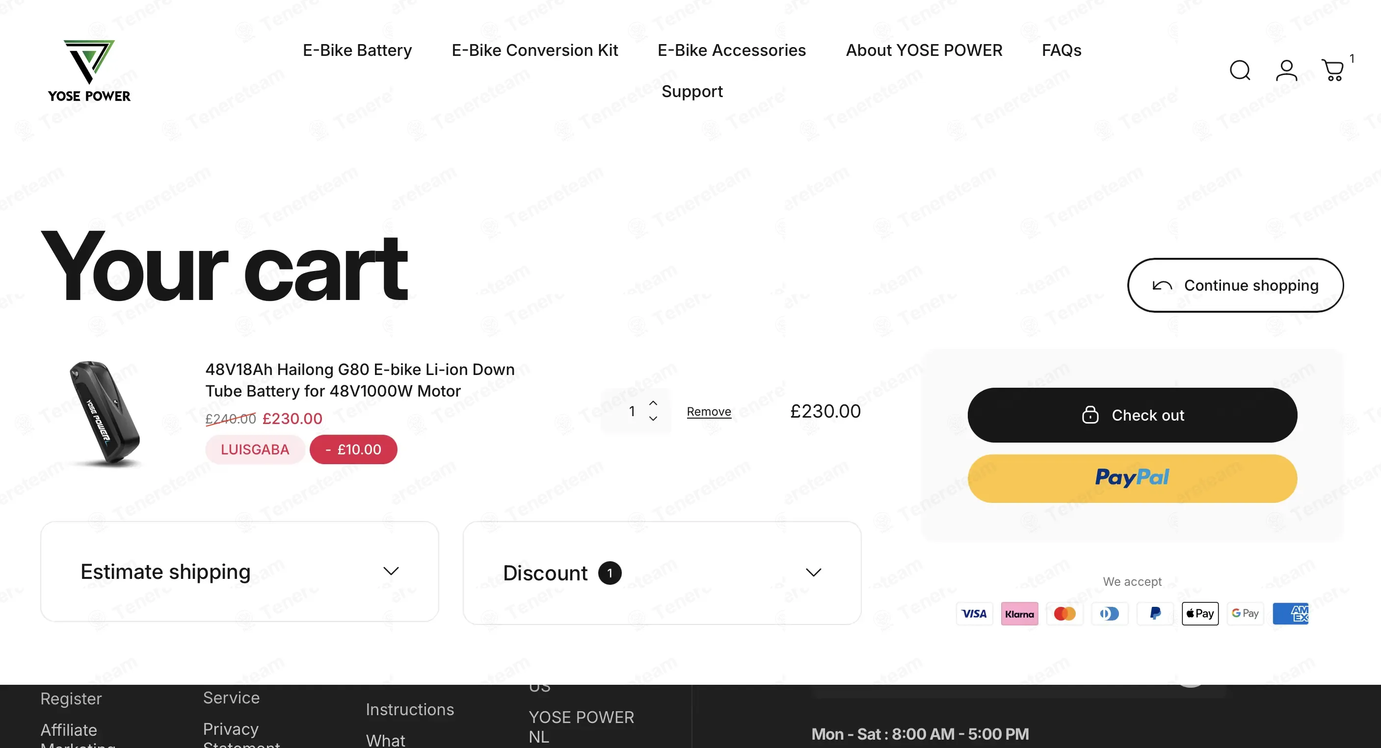 Yose Power UK coupon code: £10 off with LUISGABA. Tested and valid as 1 month ago.