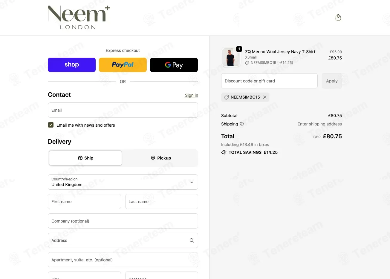 Neem London coupon code re-checked and confirmed working at checkout