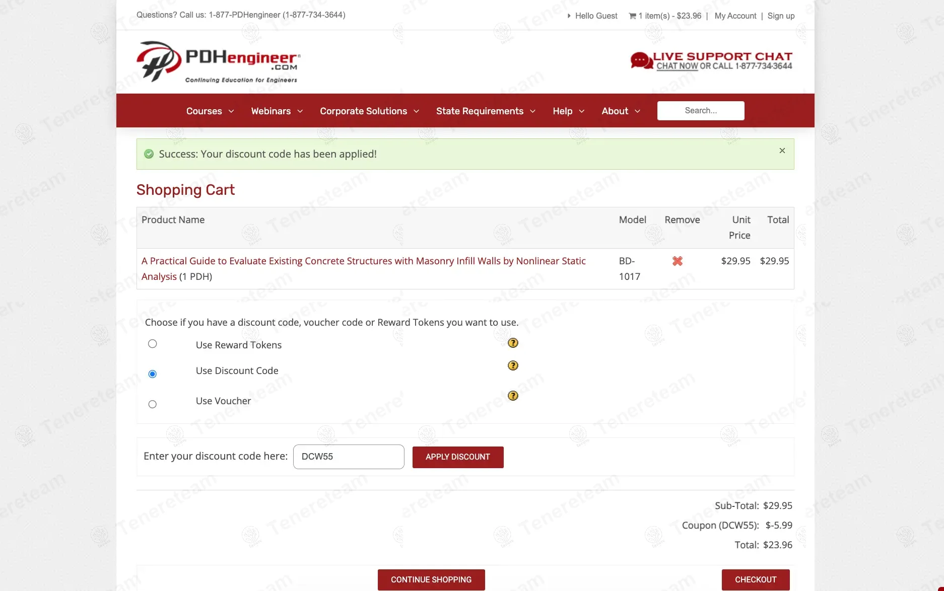 Pdhengineer coupon code: 20% off with DCW55. Tested and valid as 1 year ago.