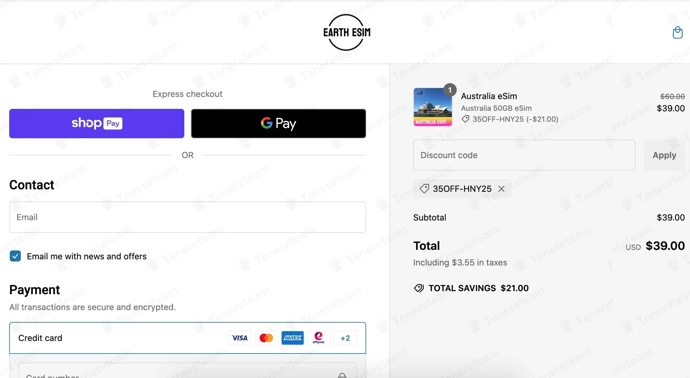 Earth ESIM coupon code: 35% off with 35OFF-HNY25. Tested and valid as 1 year ago.