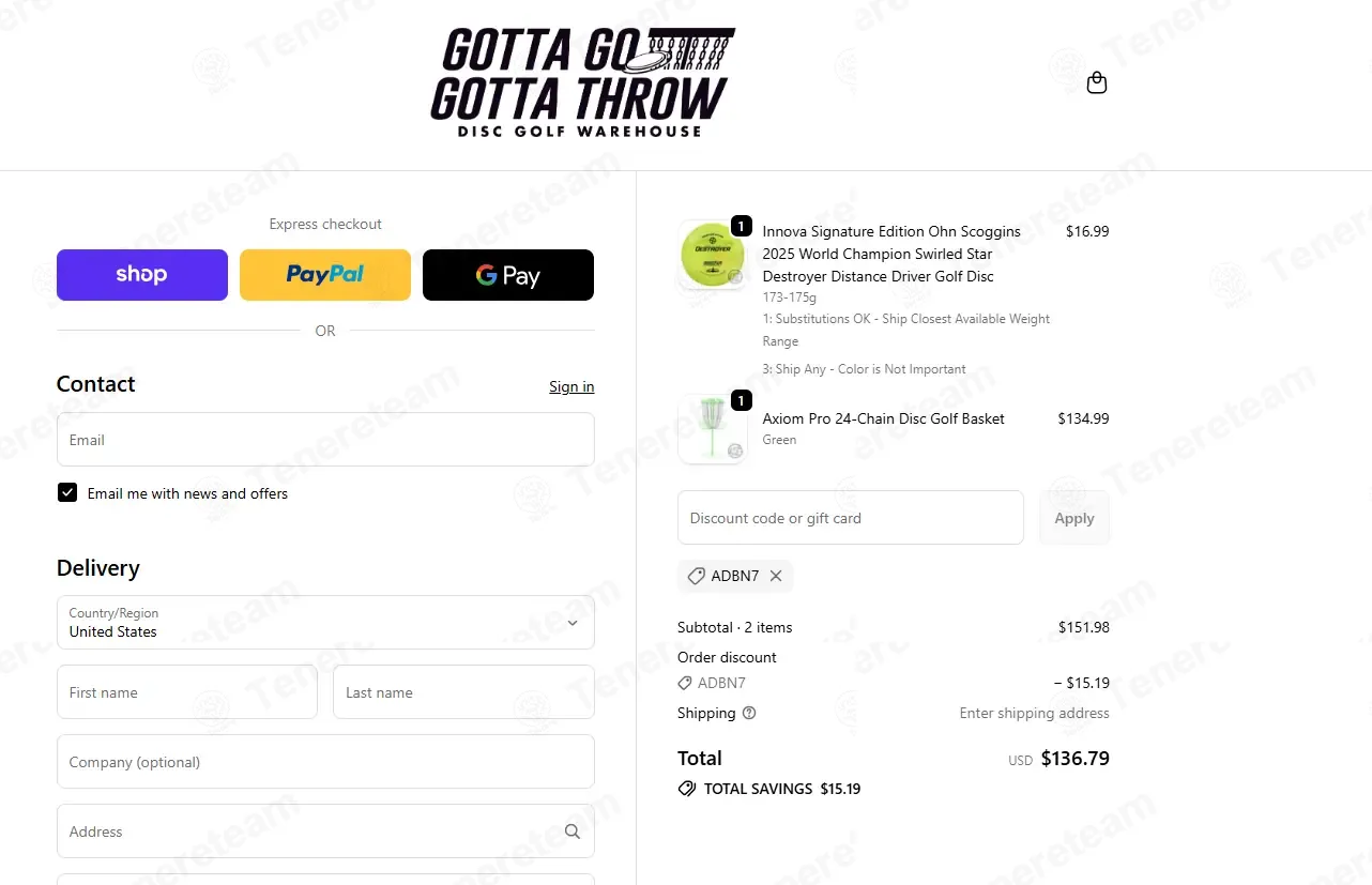 Gotta Go Gotta Throw coupon code: 10% off with ADBN7. Tested and valid as 8 months ago.