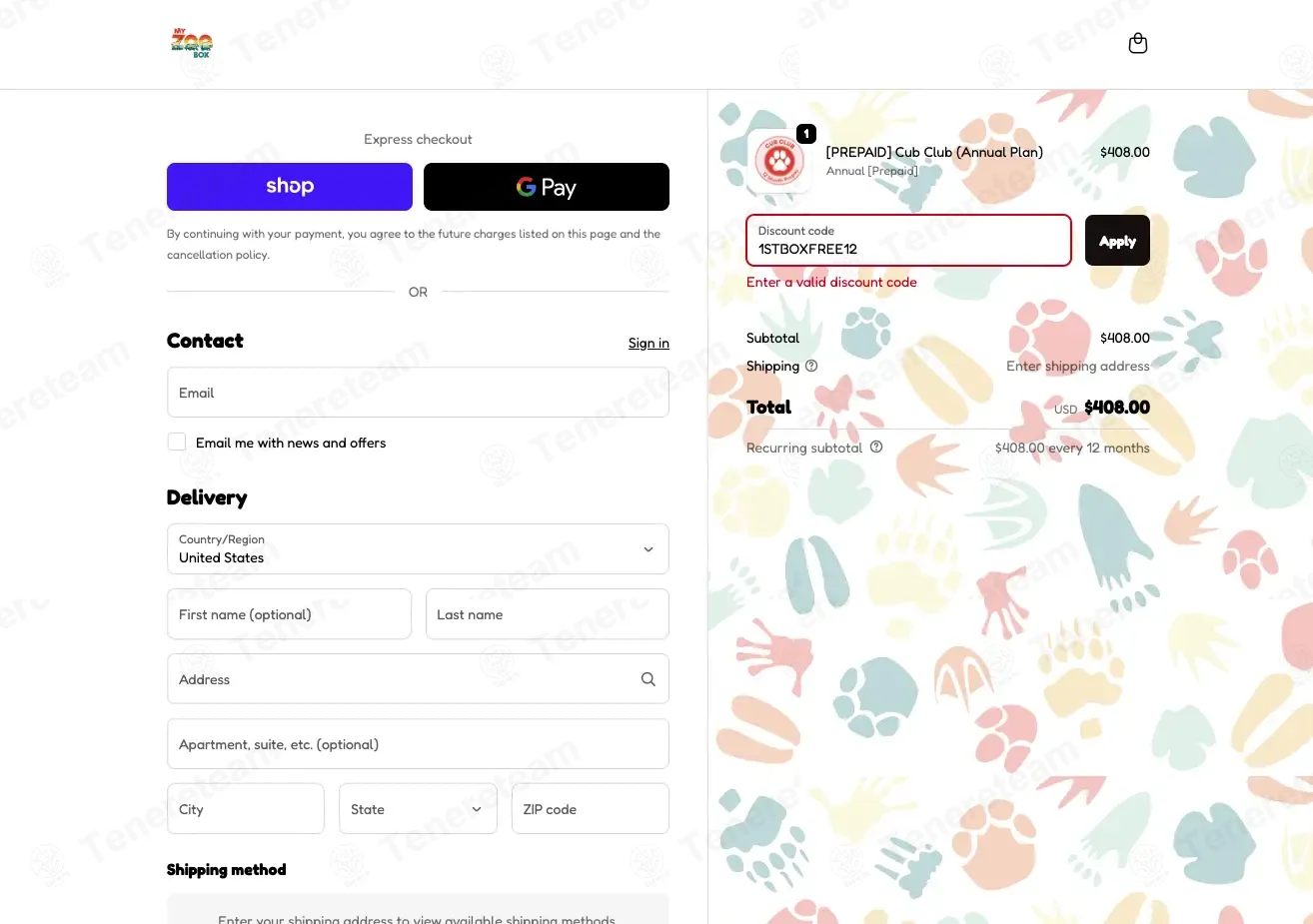 My Zoo Box coupon code: Sale off with 1STBOXFREE12. Tested and valid as 3 months ago.