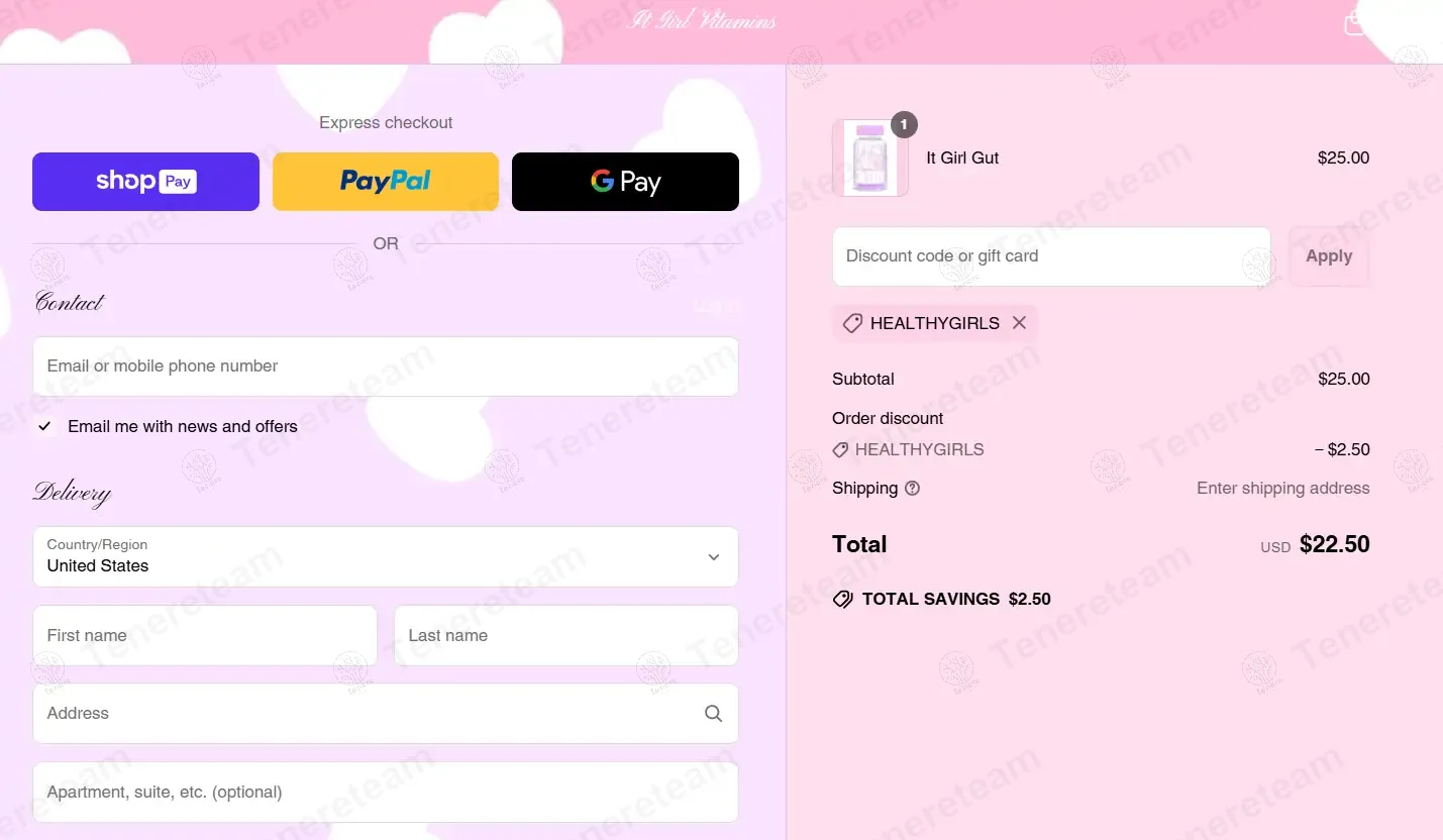 It Girl Vitamins coupon code: 10% off with HEALTHYGIRLS. Tested and valid as 1 year ago.