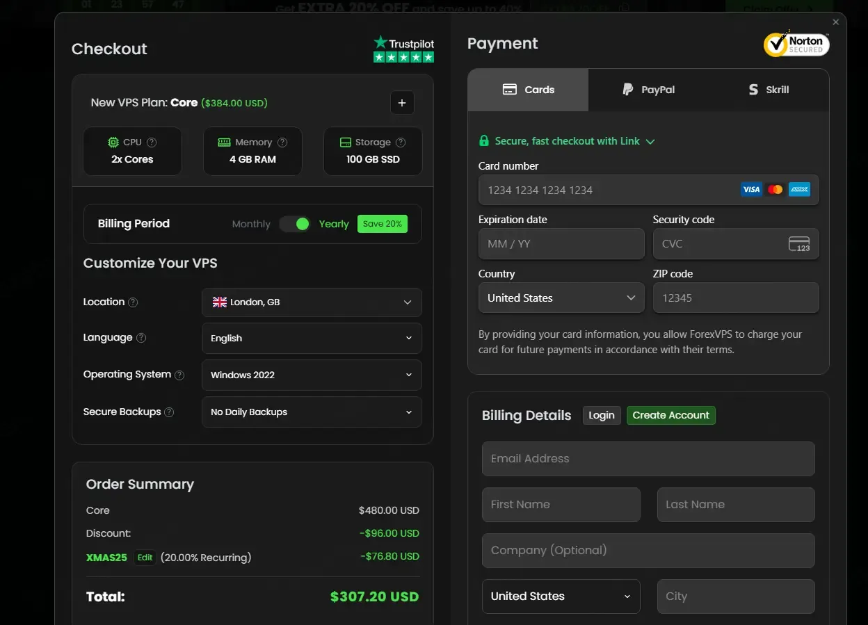ForexVPS coupon code: 20% off with XMAS25. Tested and valid as 1 month ago.
