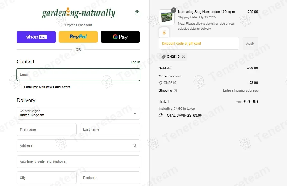 Gardening Naturally coupon code: 10% off with GN2510. Tested and valid as 8 months ago.