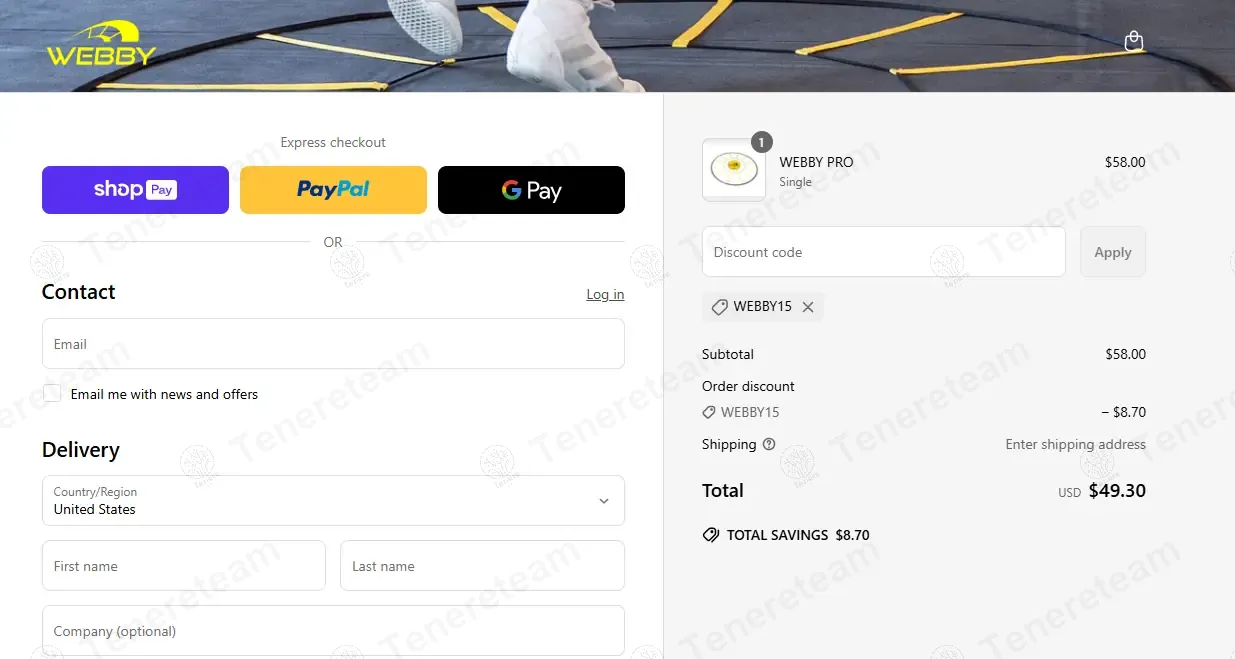 Webby Agility apply coupon code