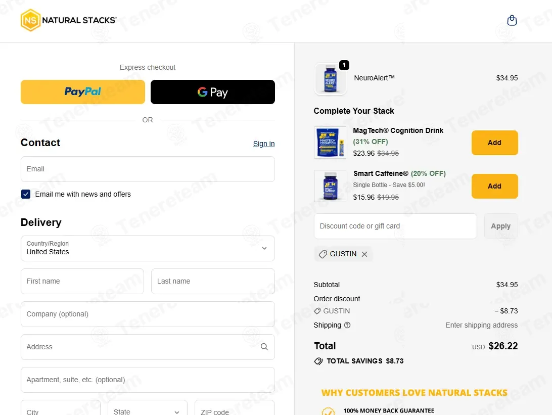 Natural Stacks coupon code: 25% off with GUSTIN. Tested and valid as 2 weeks ago.