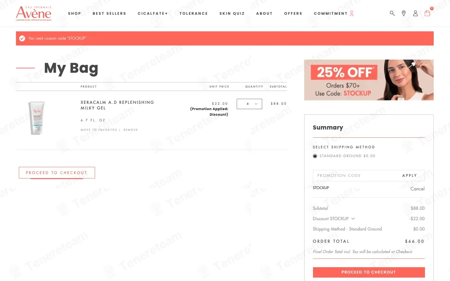 Eau Thermale Avène coupon code: 25% off with STOCKUP. Tested and valid as 3 weeks ago.