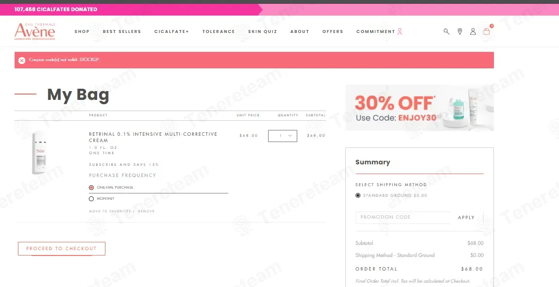Eau Thermale Avène coupon code: 25% off with STOCKUP. Tested and valid as 3 weeks ago.
