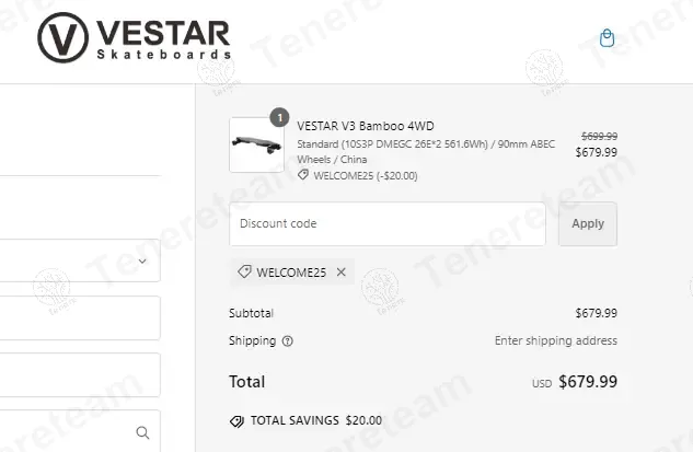 Vestarboard apply coupon code