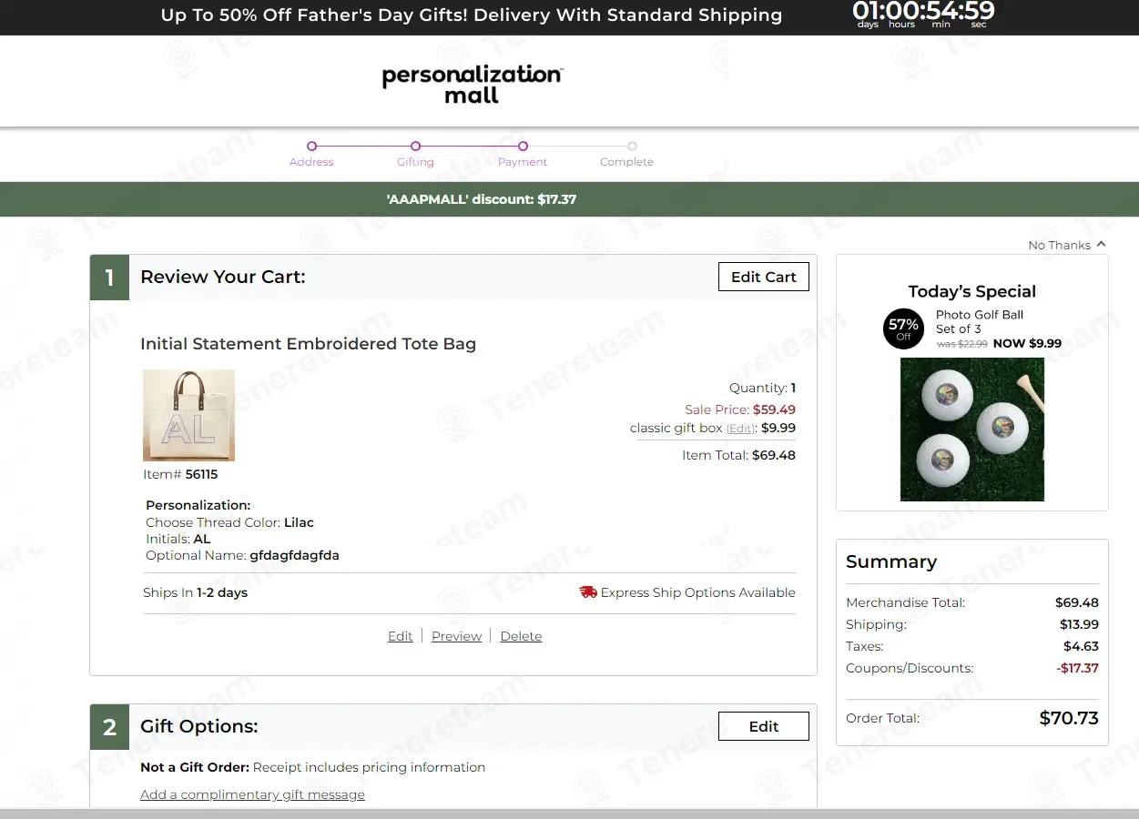 Personalization Mall coupon code: 25% off with AAAPMALL. Tested and valid as 2 months ago.