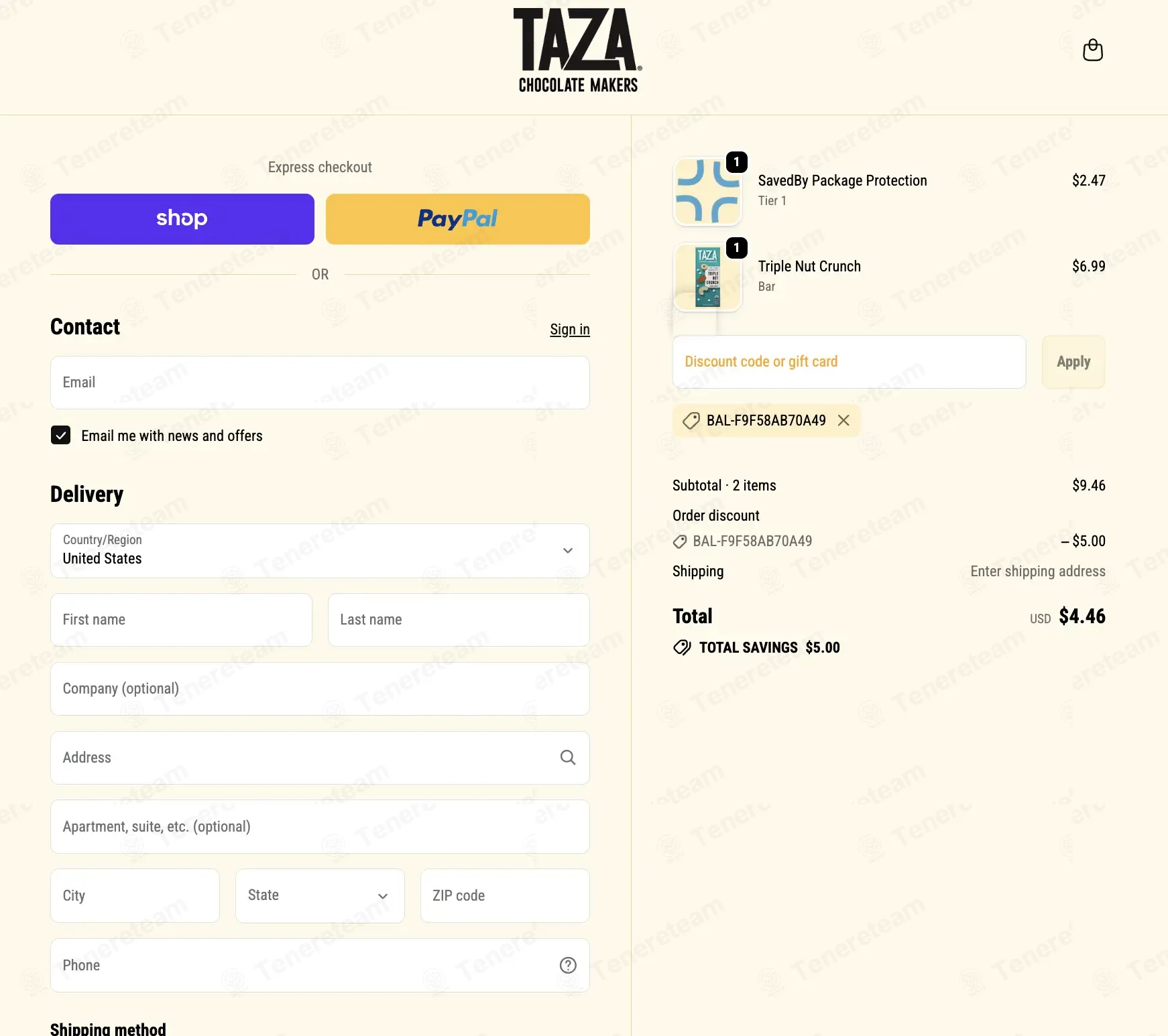 Taza Chocolate coupon code: $5 off with BAL-F9F58AB70A49. Tested and valid as 1 month ago.