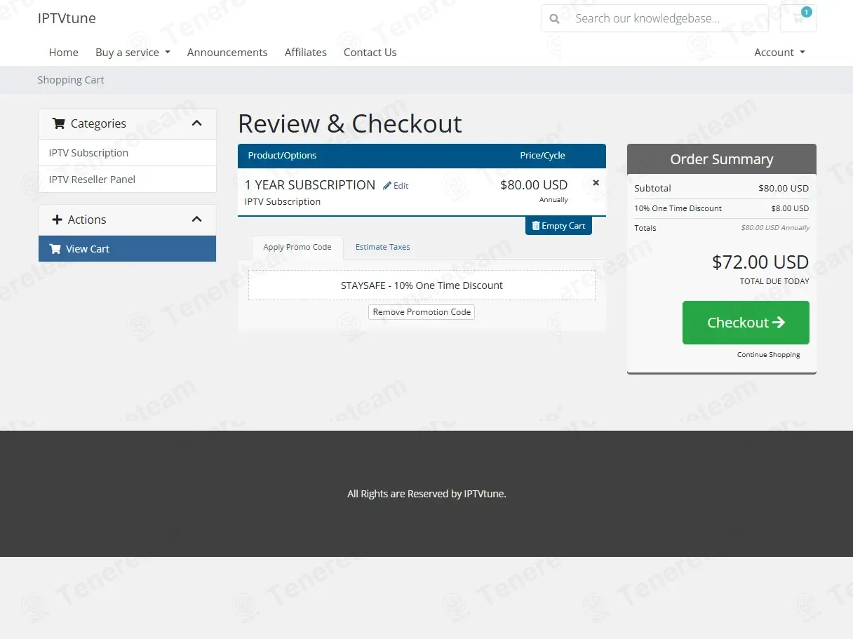 IPTVtune apply coupon code