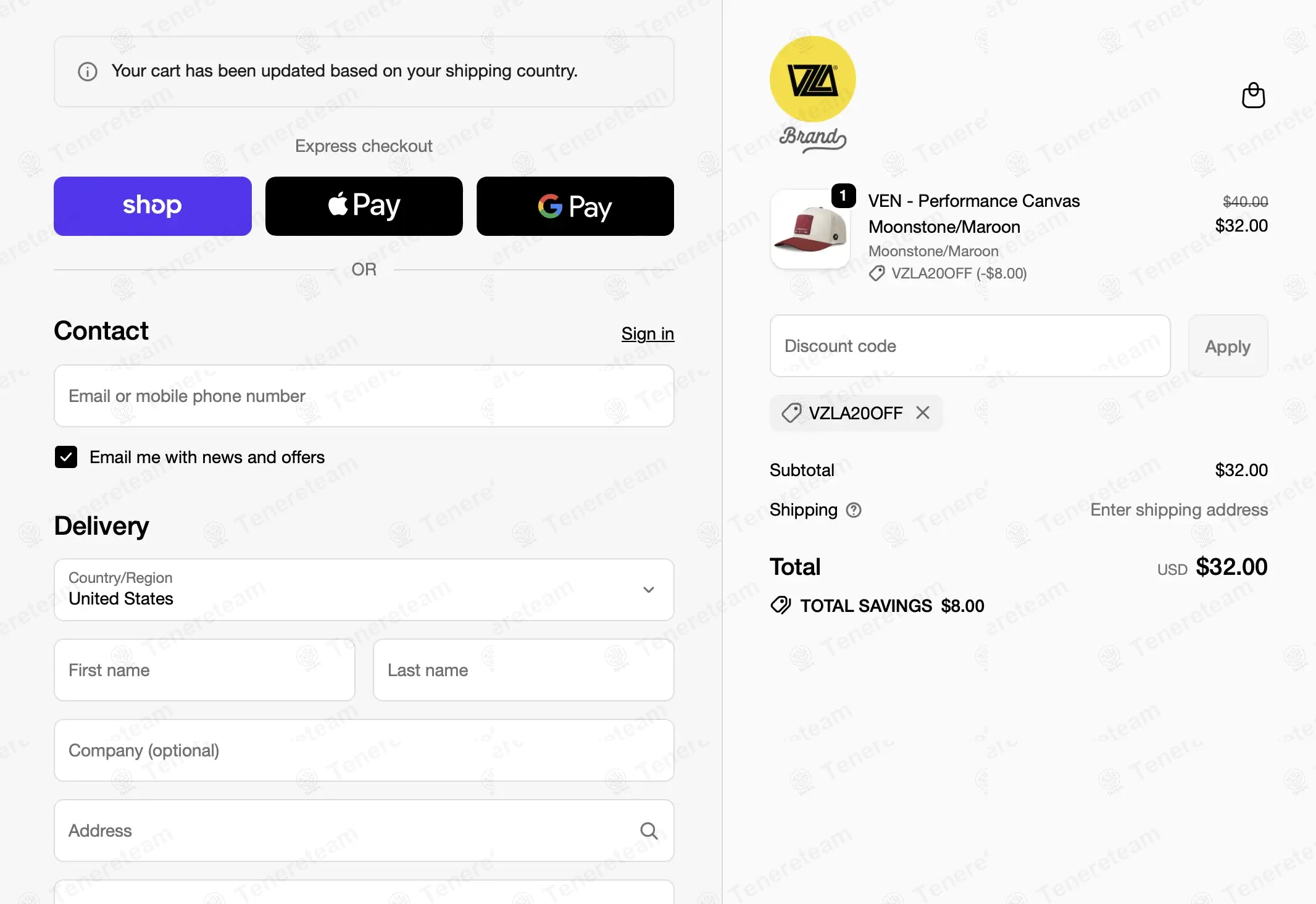 Vzla Brand coupon code: 20% off with VZLA20OFF. Tested and valid as 9 months ago.