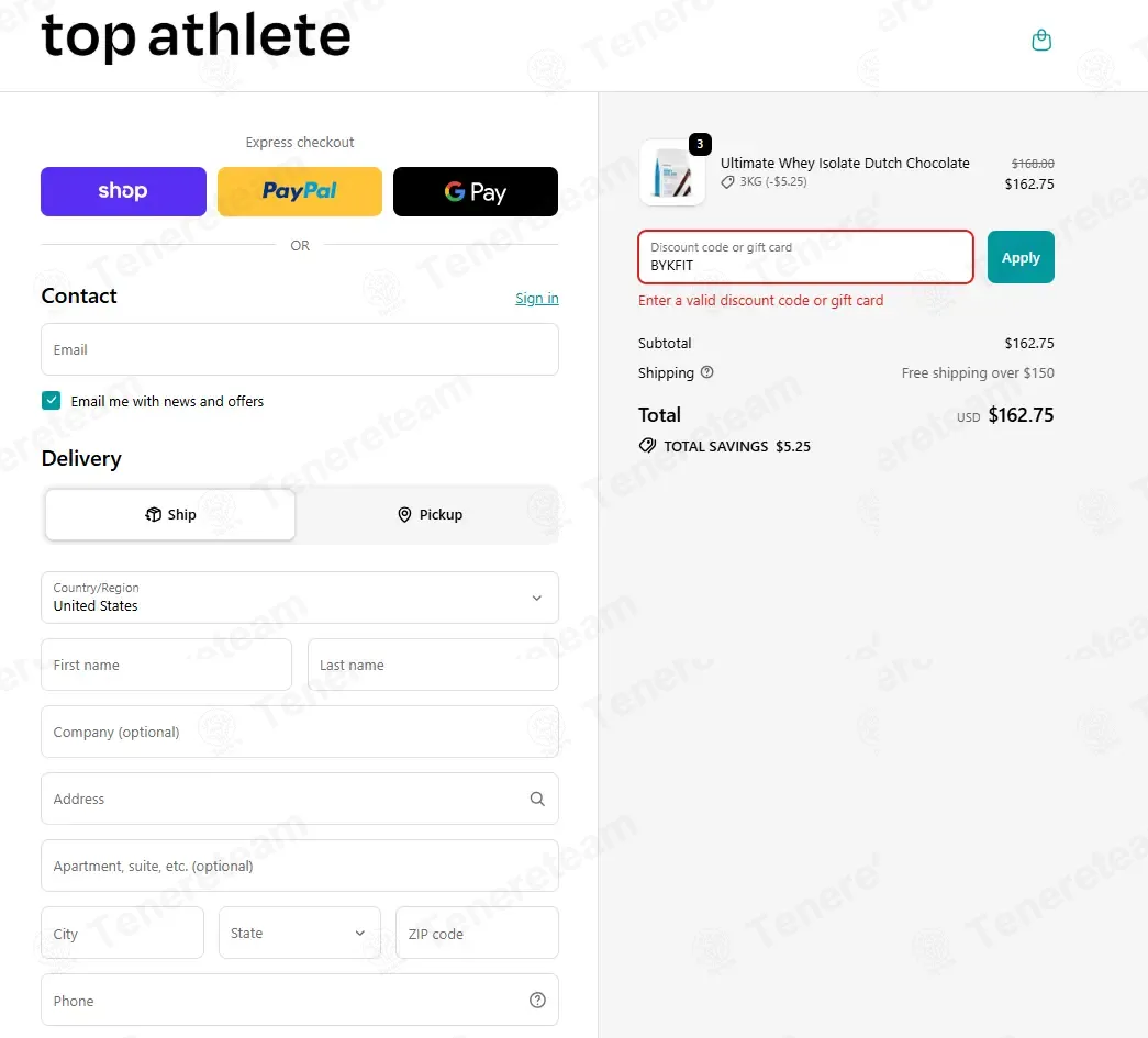 Top Athlete AU coupon code: 5% off with TENERETA5. Tested and valid as 2 weeks ago.