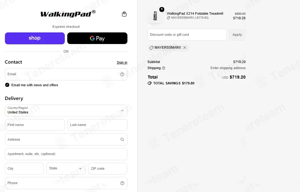WalkingPad coupon code: 20% off with MAYERSSMARX. Tested and valid as 4 weeks ago.