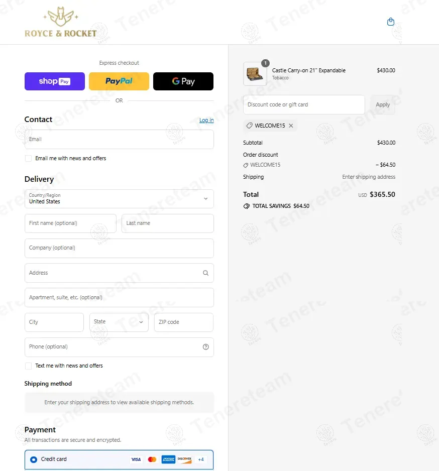 Royce and Rocket coupon code: 15% off with WELCOME15. Tested and valid as 1 year ago.