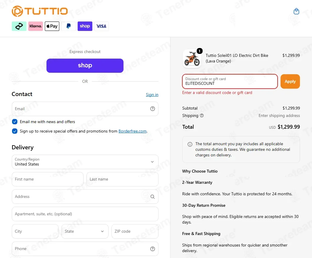 Tuttio Sport coupon code: $10 off with ELITEDISCOUNT. Tested and valid as 1 month ago.