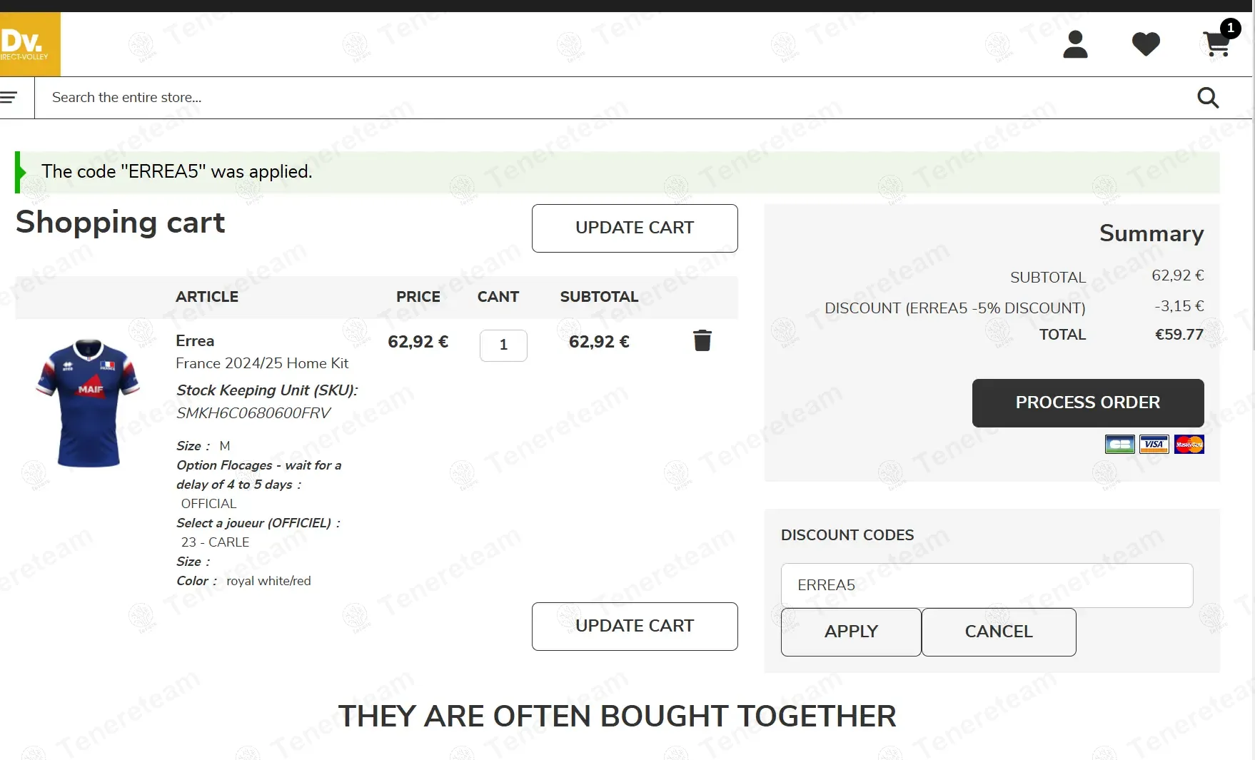 Direct Volley ES coupon code: 5% off with ERREA5. Tested and valid as 1 year ago.