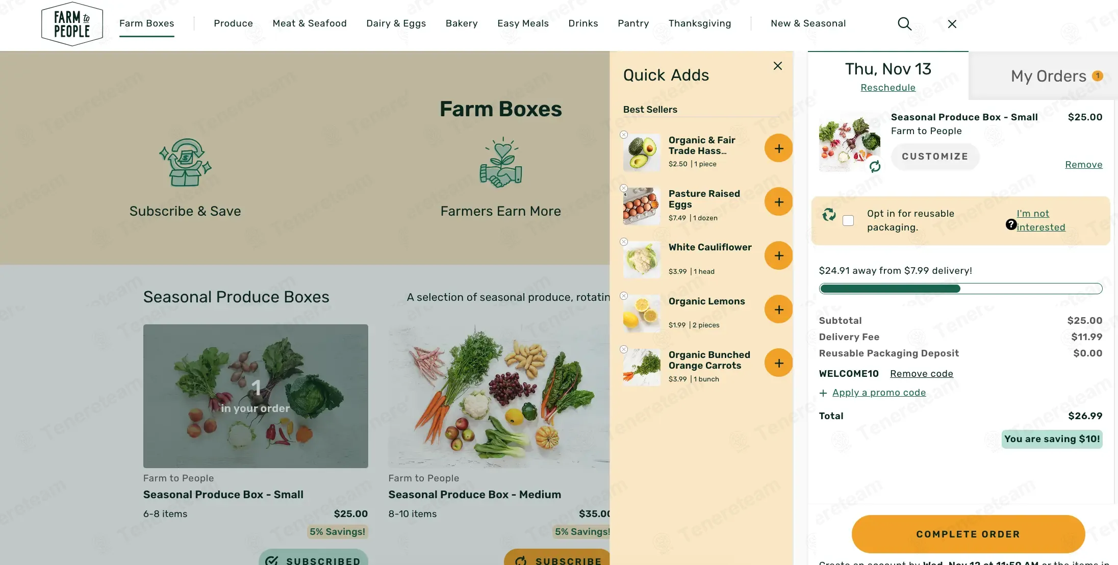Farm To People coupon code: $10 off with WELCOME10. Tested and valid as 9 months ago.