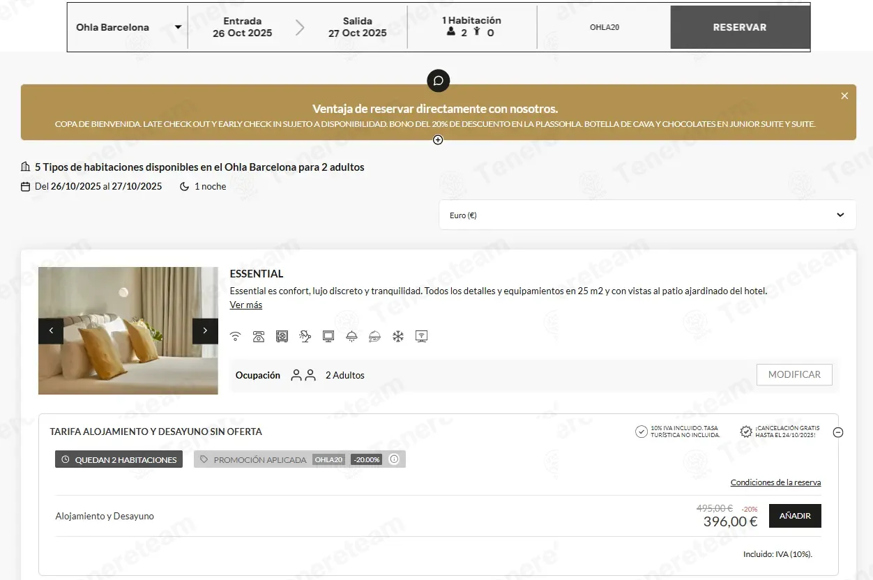 Ohla Barcelona coupon code: 20% off with OHLA20. Tested and valid as 9 months ago.