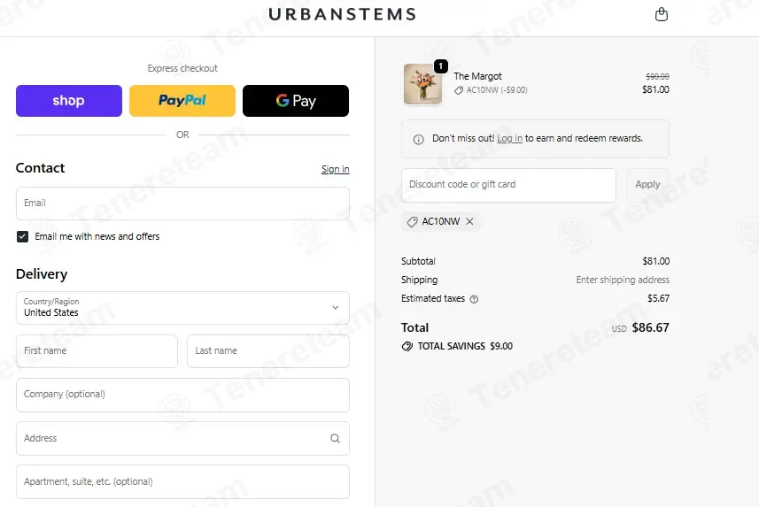 Urban Stems coupon code: 10% off with AC10NW. Tested and valid as 1 month ago.