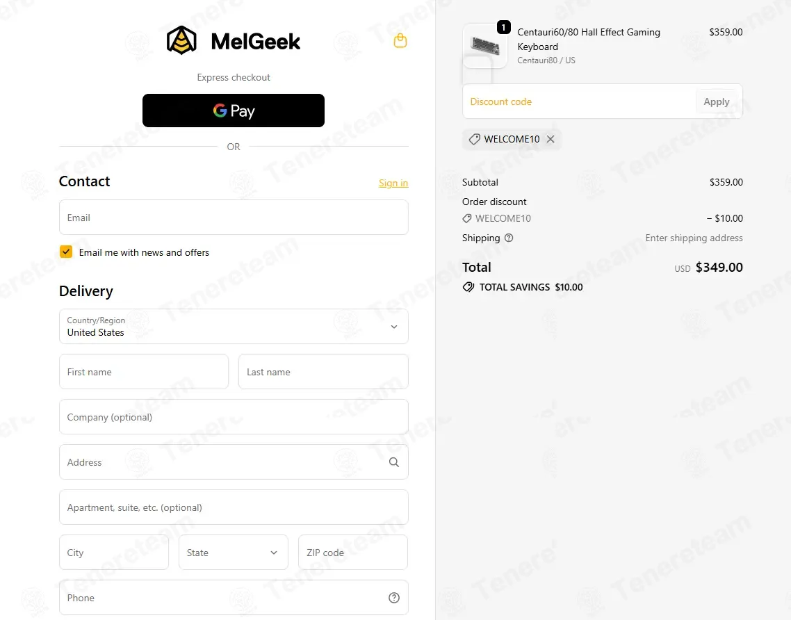 MelGeek coupon code: $10 off with WELCOME10. Tested and valid as 1 month ago.
