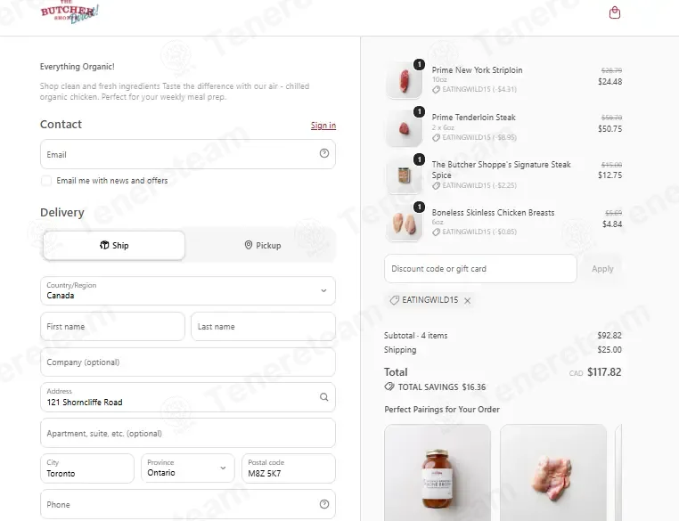 The Butcher Shoppe coupon code: 15% off with EATINGWILD15. Tested and valid as 1 week ago.