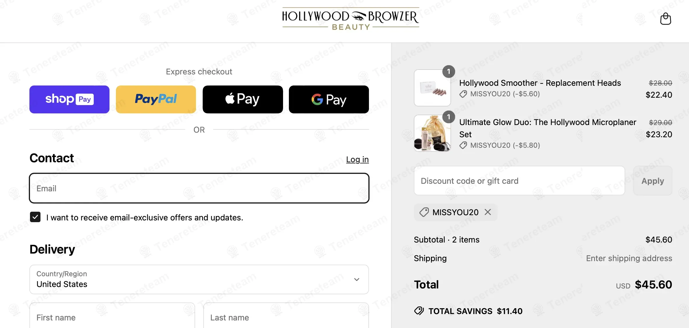 Hollywood Browzer coupon code: 20% off with MISSYOU20. Tested and valid as 11 months ago.
