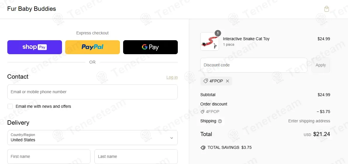 Fur Baby Buddies coupon code: 15% off with 4FPOP. Tested and valid as 1 year ago.