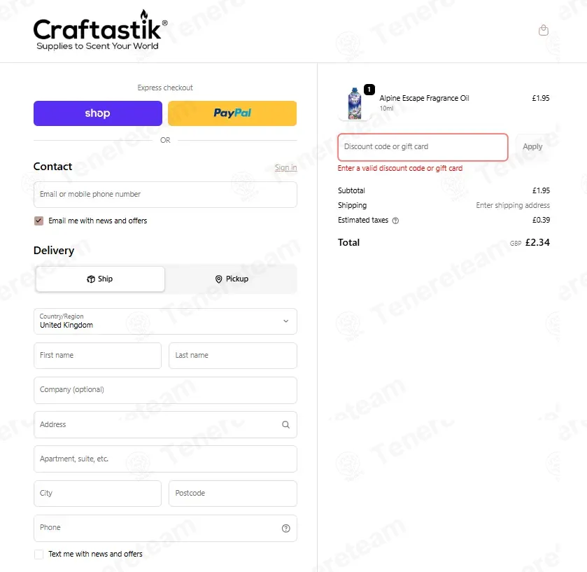 Craftastik coupon code: 10% off with V25V-ASLY-9V3G. Tested and valid as 3 months ago.