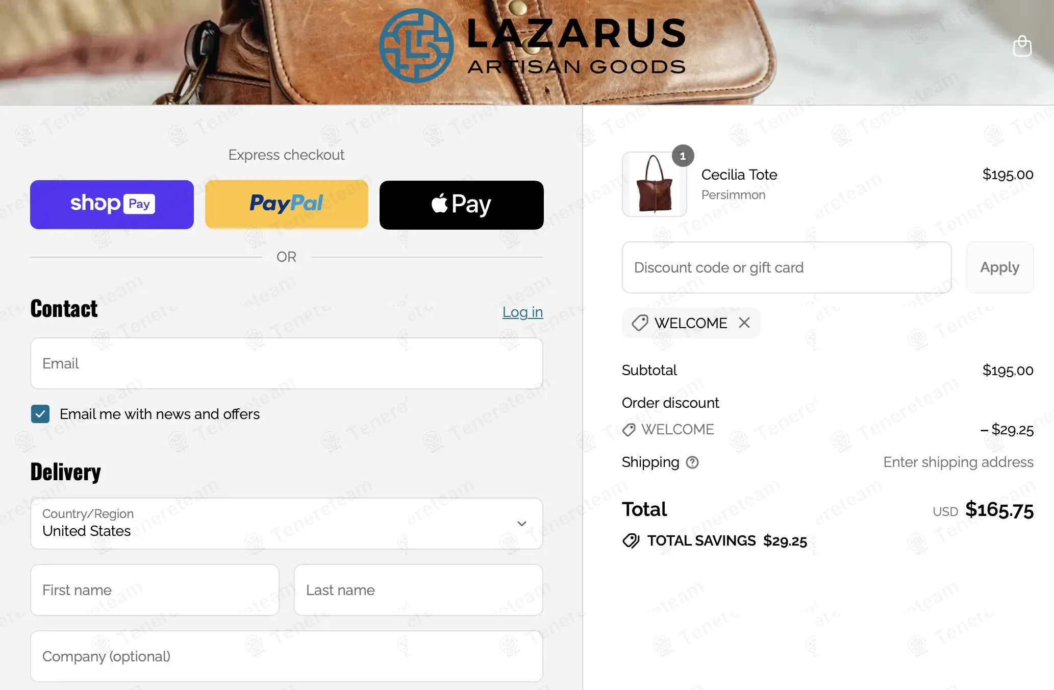 Lazarus Artisan Goods coupon code: 15% off with WELCOME. Tested and valid as 9 months ago.