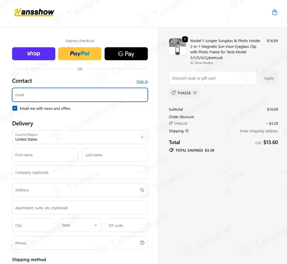 Hansshow Auto Parts coupon code: 20% off with THAS26. Tested and valid as 1 week ago.