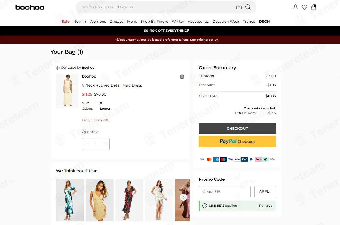 Boohoo US coupon code: 15% off with GIMMIE15. Tested and valid as 2 months ago.