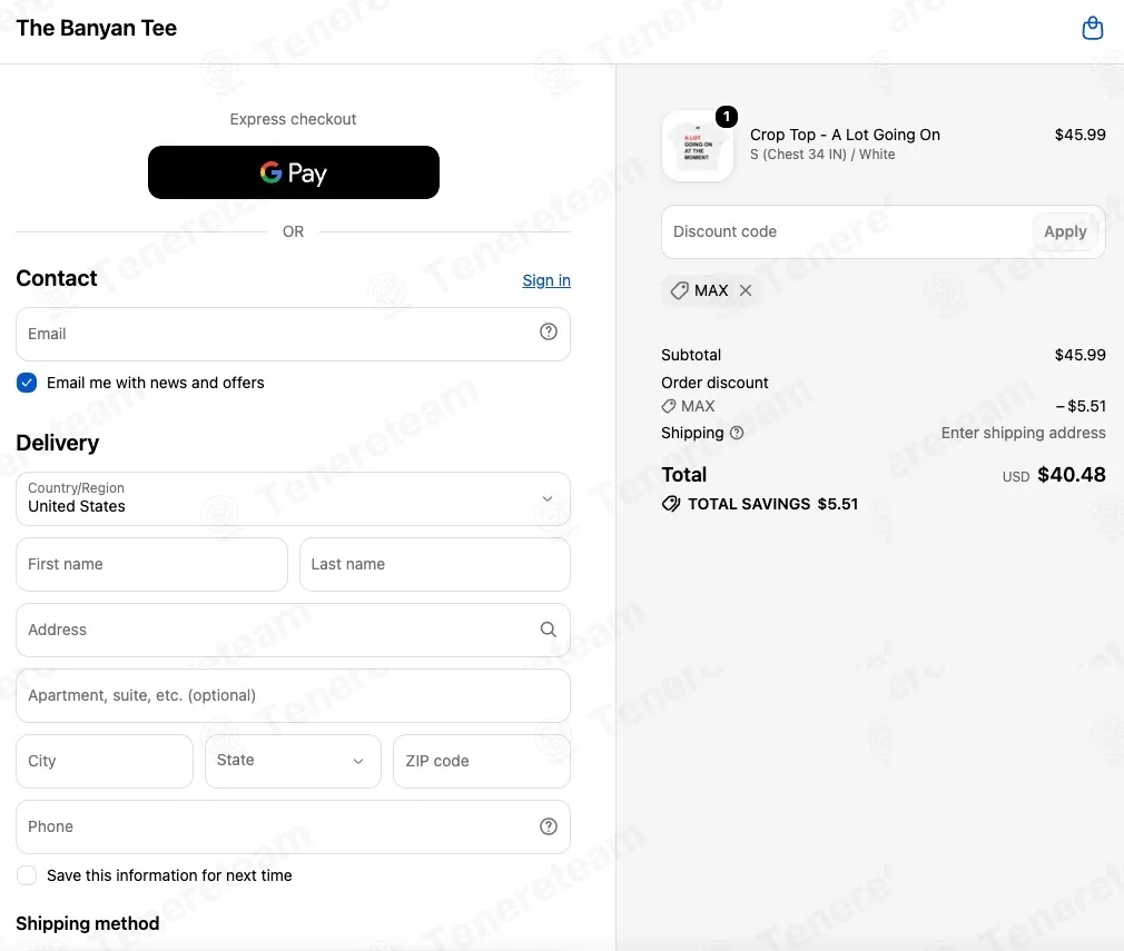 The Banyan Tee coupon code re-checked and confirmed working at checkout