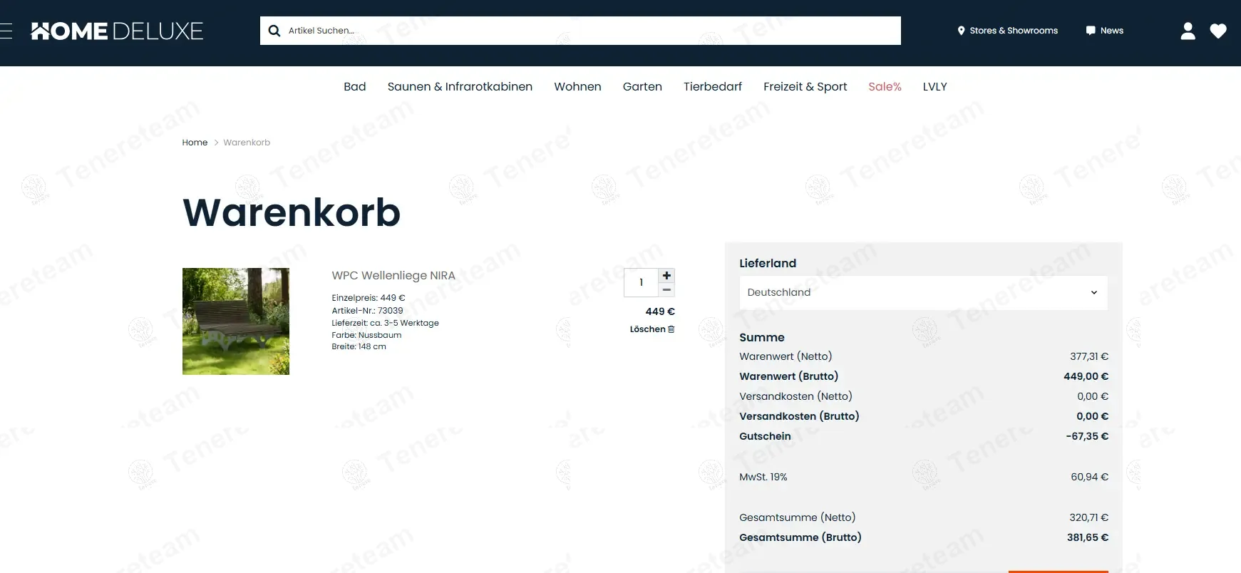Home Deluxe GmbH DE coupon code: 15% off with TREUE15. Tested and valid as 11 months ago.