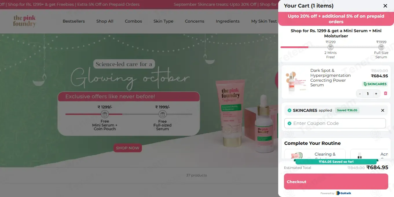 Thepinkfoundry coupon code: 5% off with SKINCARE5. Tested and valid as 9 months ago.