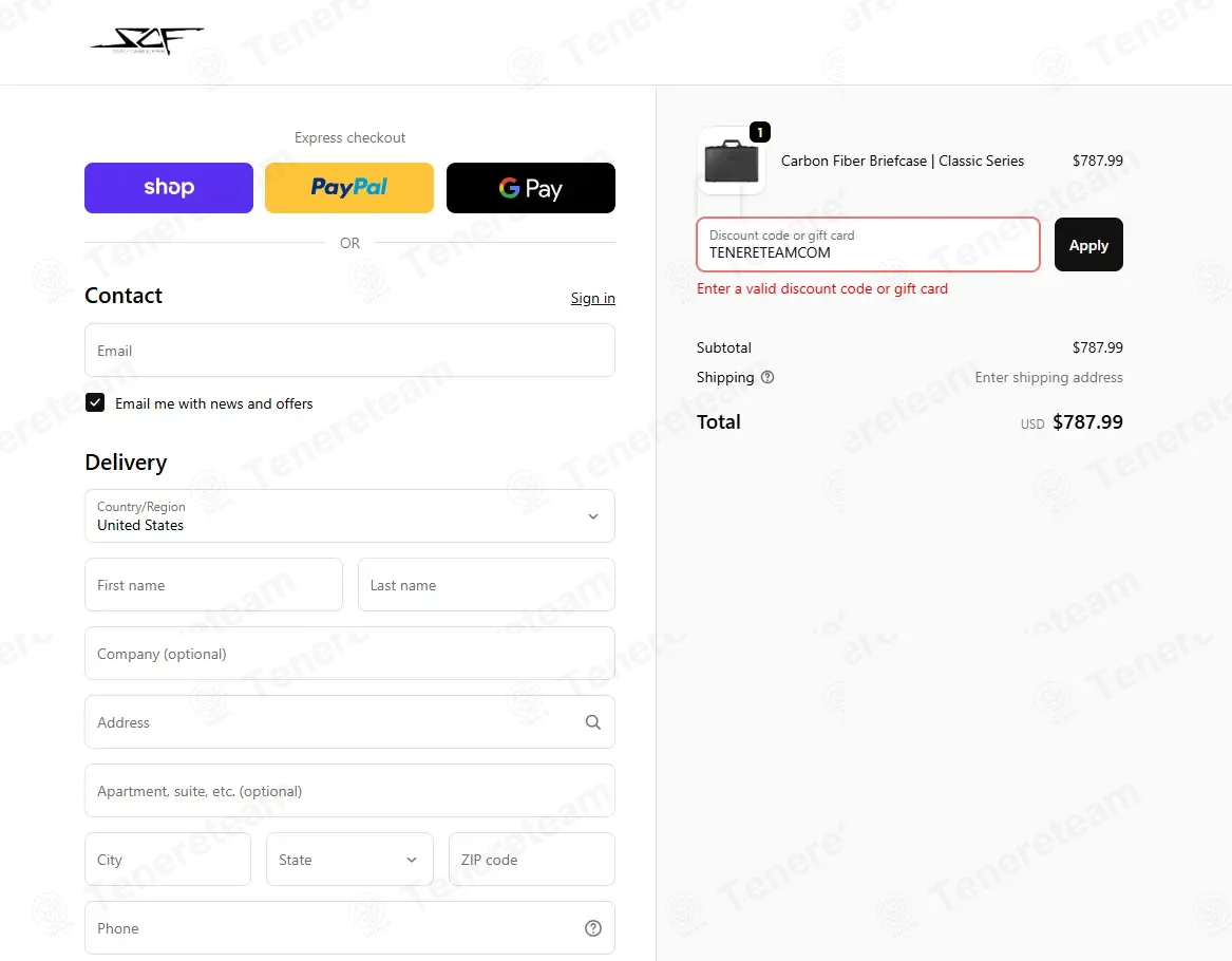 Simply Carbon Fiber coupon code: 10% off with TENERETEAMCOM. Tested and valid as 2 months ago.