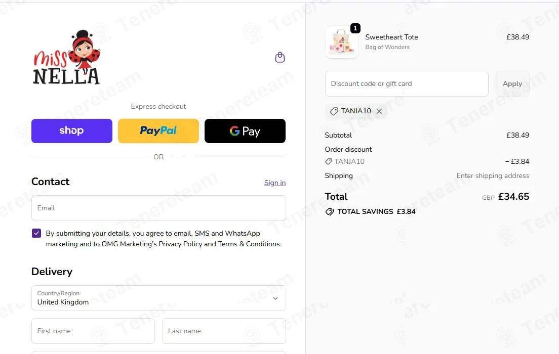 Miss Nella coupon code: 10% off with TANJA10. Tested and valid as 14 hours ago.