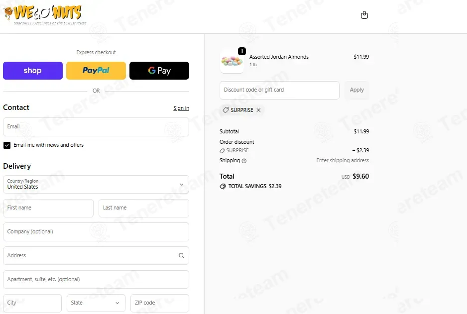 We Got Nuts coupon code verified as working at checkout