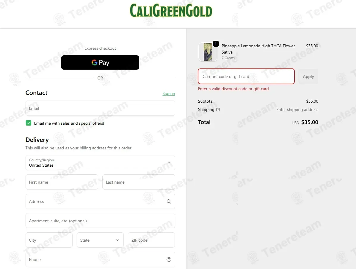 CaliGreenGold coupon code: 5% off with HALFOFF. Tested and valid as 5 months ago.