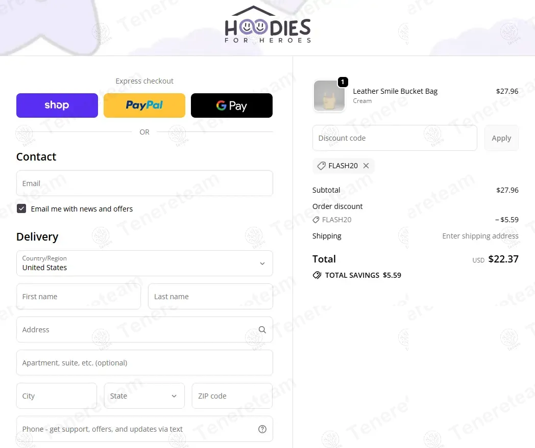 Hoodies For Heroes coupon code: 20% off with FLASH20. Tested and valid as 8 months ago.