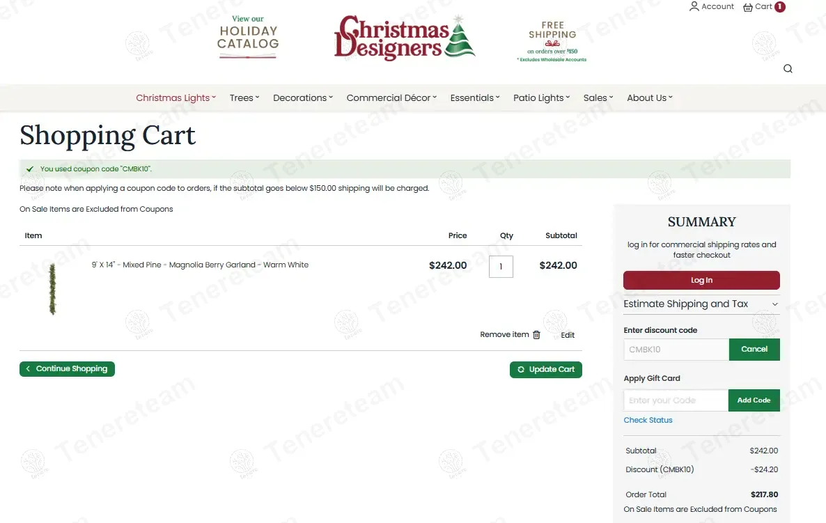 Christmas Designers coupon code: 10% off with CMBK10. Tested and valid as 7 months ago.