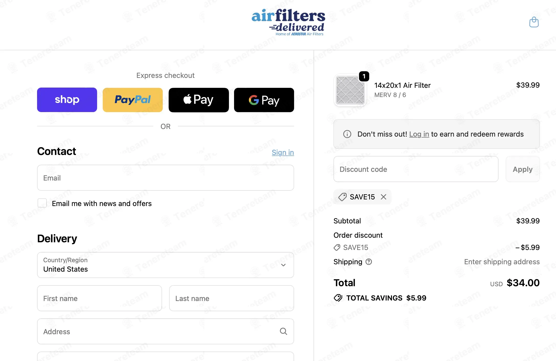 Air Filters Delivered coupon code: 15% off with SAVE15. Tested and valid as 8 months ago.